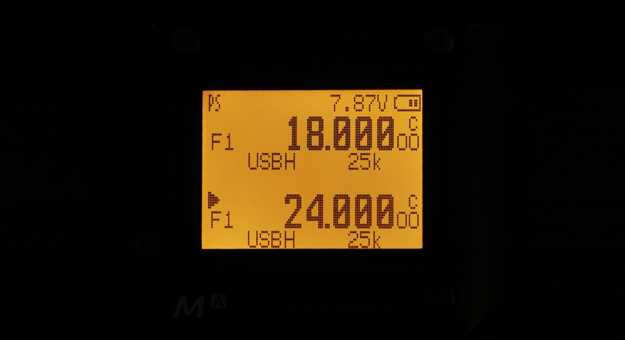Quansheng tuned to 18Mhz and 24Mhz